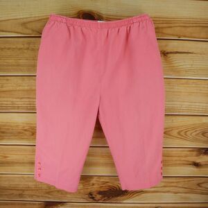 Draper's &‎ Damon's Capri Pants Womens Sz 18P Pink Elastic Waist Pockets Buttons
